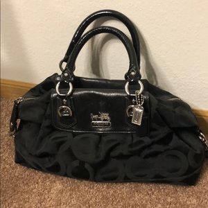 Black Coach Madison Black Op Art satchel